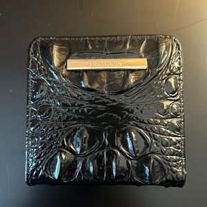 Black Embossed Brahmin Wallet